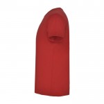 Camiseta de manga corta de algodón cuello en V de hombre 155 g/m2 Roly color rojo vista lateral