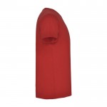 Camiseta de manga corta de algodón cuello en V de hombre 155 g/m2 Roly color rojo segunda vista lateral