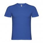 Camiseta de manga corta de algodón cuello en V de hombre 155 g/m2 Roly color azul real