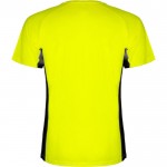 Camiseta deportiva de poliéster para hombre bicolor 140 g/m2 Roly color amarillo fluorescente segunda vista trasera