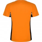 Camiseta deportiva de poliéster para hombre bicolor 140 g/m2 Roly color naranja fluorescente segunda vista trasera