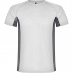 Camiseta deportiva de poliéster para hombre bicolor 140 g/m2 Roly color blanco