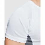 Camiseta deportiva de poliéster para hombre bicolor 140 g/m2 Roly color blanco imagen de estilo de vida 2