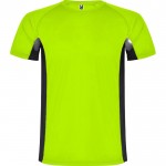 Camiseta deportiva de poliéster para hombre bicolor 140 g/m2 Roly color verde fluorescente