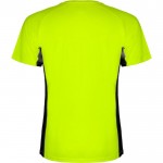 Camiseta deportiva de poliéster para hombre bicolor 140 g/m2 Roly color verde fluorescente segunda vista trasera