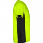 Camiseta deportiva de poliéster para hombre bicolor 140 g/m2 Roly color verde fluorescente segunda vista lateral