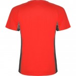 Camiseta deportiva de poliéster para hombre bicolor 140 g/m2 Roly color rojo segunda vista trasera