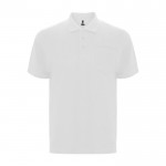 Polo piqué de algodón y poliéster con bolsillo unisex 190 g/m2 Roly color blanco