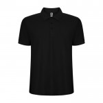 Polo de algodón y poliéster en piqué para hombre 190 g/m2 Roly color negro