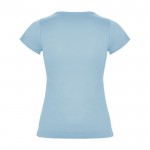 Camiseta de 100% punto de algodón para mujer 155 g/m2 Roly color azul claro segunda vista trasera
