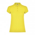 Polo de punto piqué en algodón 100% para mujer 200 g/m2 Roly color amarillo