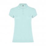 Polo de punto piqué en algodón 100% para mujer 200 g/m2 Roly color verde menta