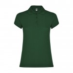 Polo de punto piqué en algodón 100% para mujer 200 g/m2 Roly color verde botella