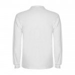 Polo de hombre en 100% algodón de punto piqué 220 g/m2 Roly color blanco segunda vista trasera