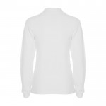 Polo de punto piqué 100% algodón para mujer 220 g/m2 Roly color blanco segunda vista trasera