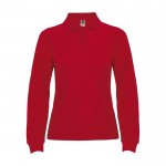 Polo de punto piqué 100% algodón para mujer 220 g/m2 Roly color rojo