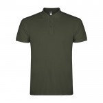Polo de algodón en punto piqué de hombre en manga corta 200 g/m2 Roly color verde oscuro