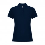 Polo de algodón y poliéster en piqué para mujer 190 g/m2 Roly color azul marino