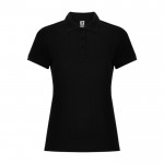 Polo de algodón y poliéster en piqué para mujer 190 g/m2 Roly color negro