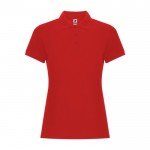 Polo de algodón y poliéster en piqué para mujer 190 g/m2 Roly color rojo