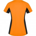 Camiseta deportiva de poliéster para mujer bicolor 140 g/m2 Roly color naranja fluorescente segunda vista trasera