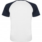 Camiseta deportiva unisex de manga corta de poliéster 140 g/m2 Roly color azul marino segunda vista trasera
