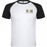 Camiseta deportiva unisex de manga corta de poliéster 140 g/m2 Roly color negro vista impresión serigrafía