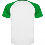 Camiseta deportiva unisex de manga corta de poliéster 140 g/m2 Roly color verde segunda vista trasera