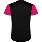 Camiseta deportiva unisex de poliéster en manga corta 130 g/m2 Roly color fucsia segunda vista trasera