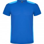 Camiseta deportiva unisex de poliéster en manga corta 130 g/m2 Roly color azul real