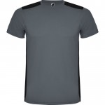 Camiseta deportiva unisex de poliéster en manga corta 130 g/m2 Roly color gris oscuro