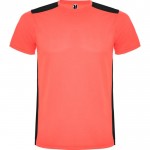 Camiseta deportiva unisex de poliéster en manga corta 130 g/m2 Roly color coral