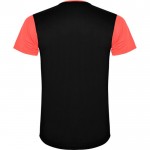 Camiseta deportiva unisex de poliéster en manga corta 130 g/m2 Roly color coral segunda vista trasera