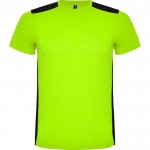 Camiseta deportiva unisex de poliéster en manga corta 130 g/m2 Roly color verde lima