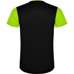 Camiseta deportiva unisex de poliéster en manga corta 130 g/m2 Roly color verde lima segunda vista trasera