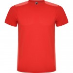 Camiseta deportiva unisex de poliéster en manga corta 130 g/m2 Roly color rojo