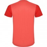 Camiseta deportiva unisex de poliéster en manga corta 130 g/m2 Roly color rojo segunda vista trasera