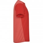 Camiseta deportiva unisex de poliéster en manga corta 130 g/m2 Roly color rojo segunda vista lateral