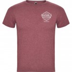 Camiseta jaspeada de algodón y poliéster para hombre 150 g/m2 Roly color rojo jaspeado vista impresión serigrafía