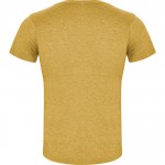 Camiseta jaspeada de algodón y poliéster para hombre 150 g/m2 Roly color amarillo oscuro segunda vista trasera