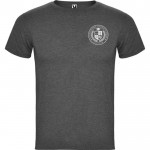 Camiseta jaspeada de algodón y poliéster para hombre 150 g/m2 Roly color negro vista impresión serigrafía
