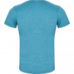 Camiseta jaspeada de algodón y poliéster para hombre 150 g/m2 Roly color turquesa segunda vista trasera