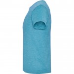 Camiseta jaspeada de algodón y poliéster para hombre 150 g/m2 Roly color turquesa vista lateral