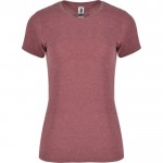 Camiseta jaspeada de algodón y poliéster para mujer 150 g/m2 Roly color rojo jaspeado