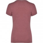Camiseta jaspeada de algodón y poliéster para mujer 150 g/m2 Roly color rojo jaspeado segunda vista trasera