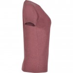 Camiseta jaspeada de algodón y poliéster para mujer 150 g/m2 Roly color rojo jaspeado segunda vista lateral