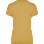 Camiseta jaspeada de algodón y poliéster para mujer 150 g/m2 Roly color amarillo oscuro segunda vista trasera