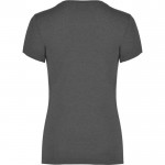 Camiseta jaspeada de algodón y poliéster para mujer 150 g/m2 Roly color negro segunda vista trasera