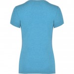 Camiseta jaspeada de algodón y poliéster para mujer 150 g/m2 Roly color turquesa segunda vista trasera
