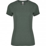 Camiseta jaspeada de algodón y poliéster para mujer 150 g/m2 Roly color verde jaspeado
